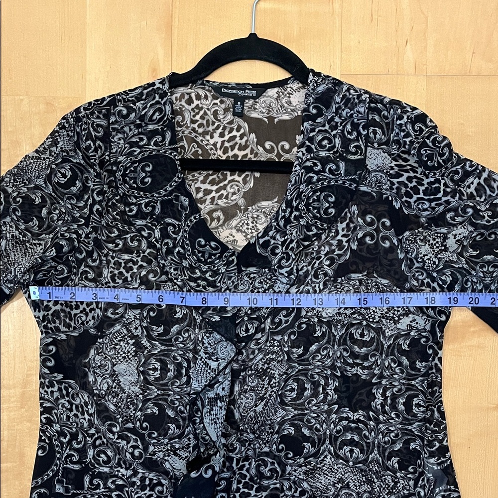 Y2K Sheer Paisley Ruffle Blouse - Picture 12 of 13